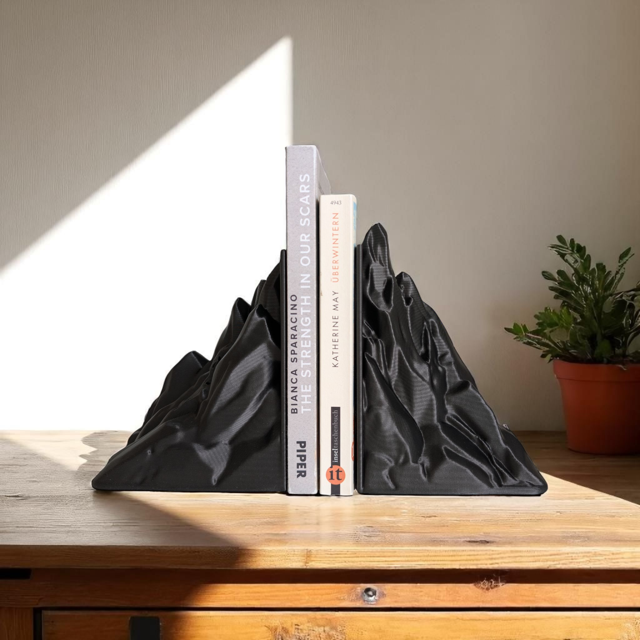 Stunning Minimalist Mountain Bookends Set - View 4